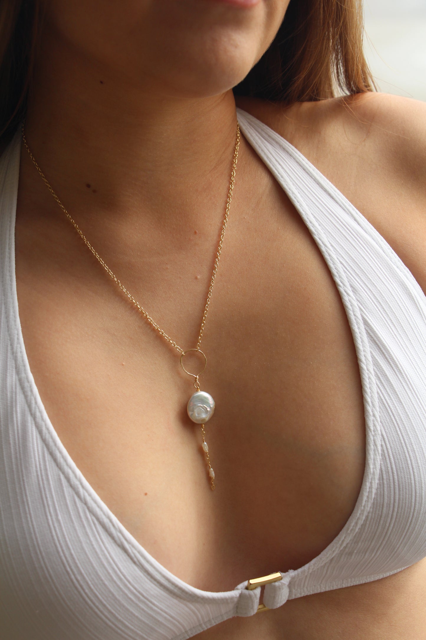 Fresh Water Coin Pearl Necklace