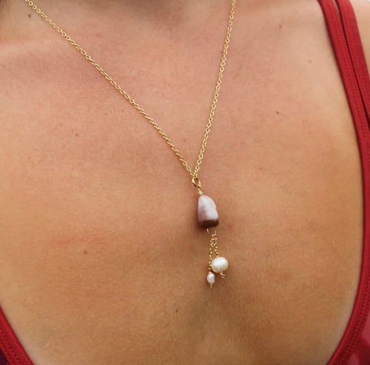 purple shell necklace
