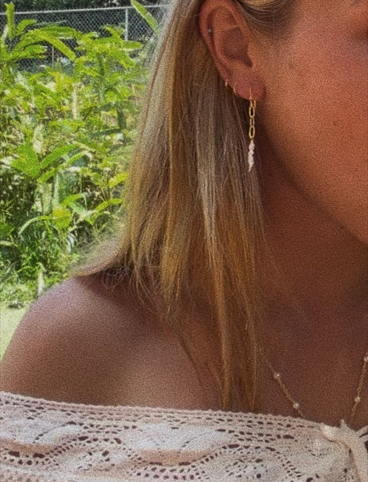 paper clip pearl earrings