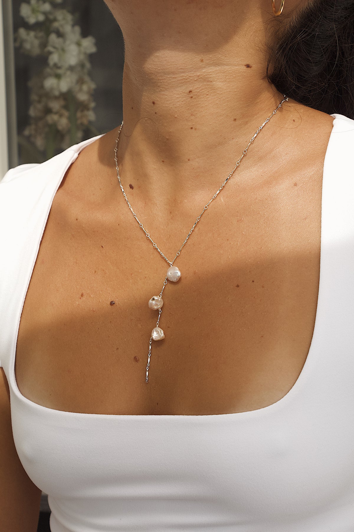 Silver Pearl Drop