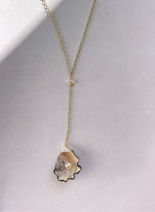 natural clam necklace