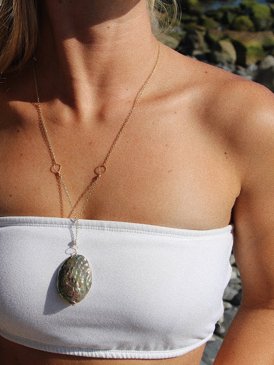 chunky abalone necklace