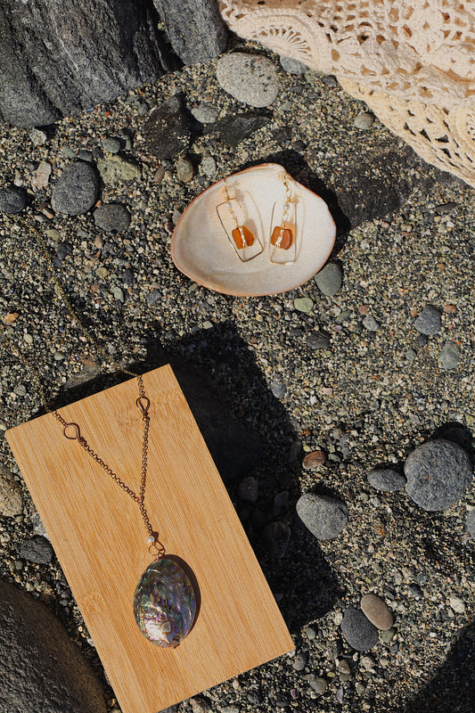 framed seaglass earrings