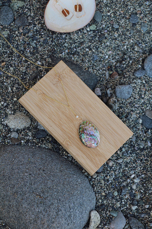 chunky abalone necklace